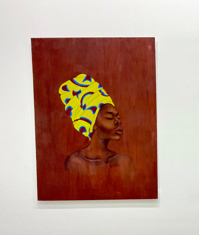 Black art, portrait, black woman, headwrap