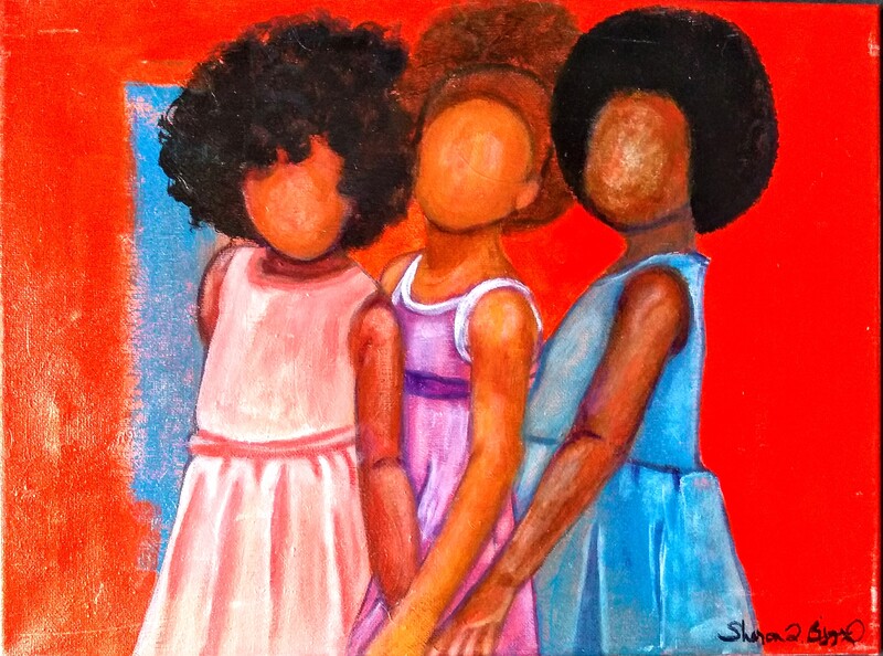 Black Art Little Girls Painting