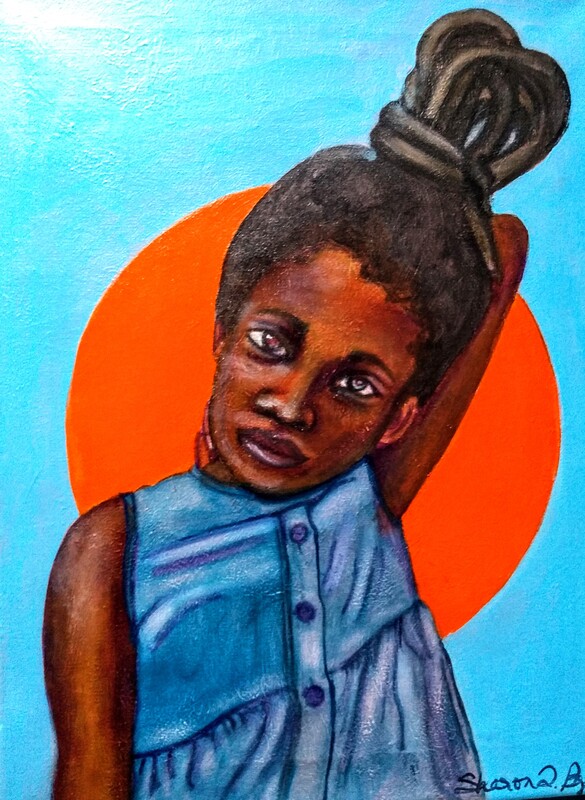 Black Art little girl painting